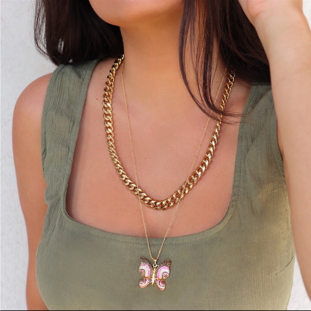 NEW 24K Gold Butterfly Necklace